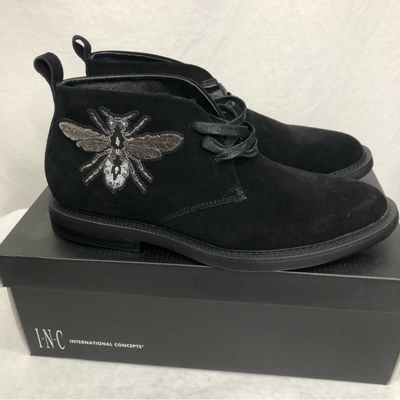 NEW INC International Concepts Mens Darius Patch Chukkas Boots, Size 11, Black - Picture 2 of 7